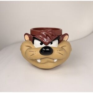 Vintage 1992 Taz Tasmanian Devil Plastic Mug 3-D Warner Bros Looney Tunes